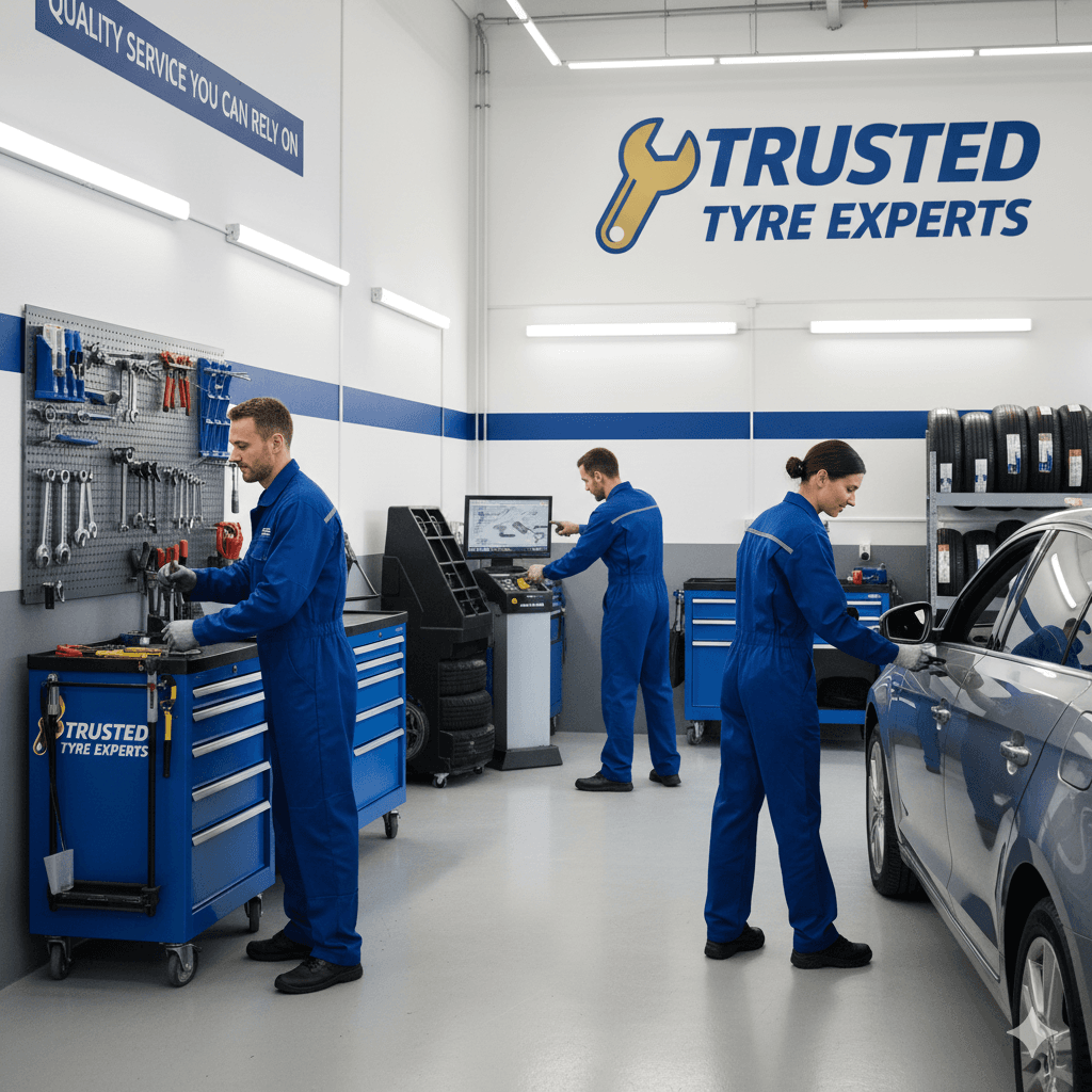 Expert technicians providing tyre replacement service